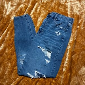 American Eagle Outfitters Blue Distressed Boyfriend Jeans